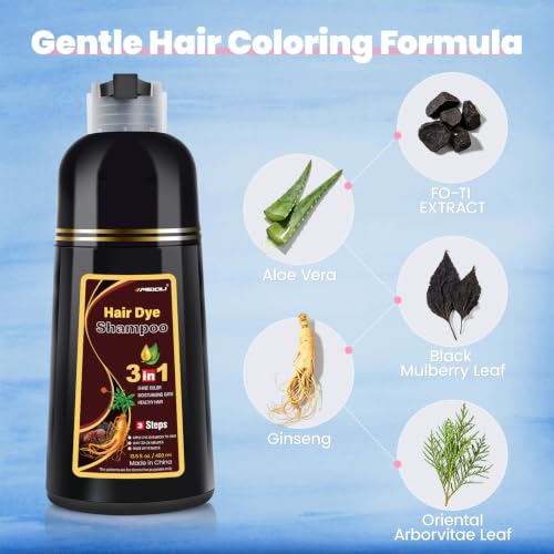 IIIMEIDU Burgundy Hair Dye Shampoo 3 in 1 for Gray Hair - Nourishing & Long-Lasting
