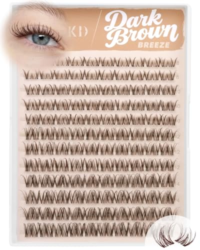 D Curl Brown Spider Lash Clusters - Natural Fluffy Individual Lashes