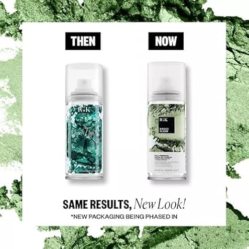 IGK DIRECT FLIGHT Multi-Tasking Matcha Dry Shampoo | Light Cleanse + Style Preserving | Vegan + Cruelty Free | 6.3 Oz