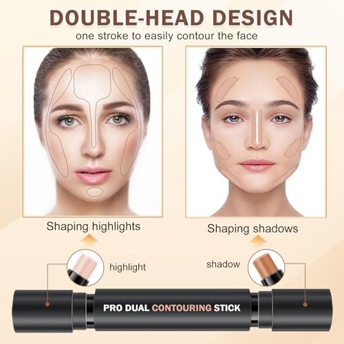 Cream Contour Stick Makeup Kit - 6 Colors, Double-Ended Design