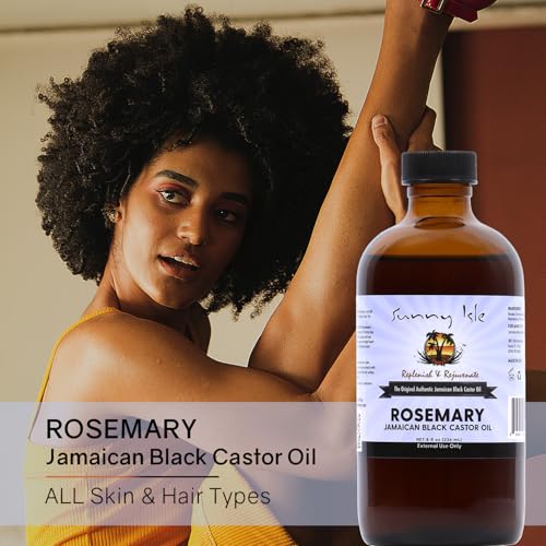 Sunny Isle Rosemary Jamaican Black Castor Oil 8oz - Hair Growth & Scalp Treatment