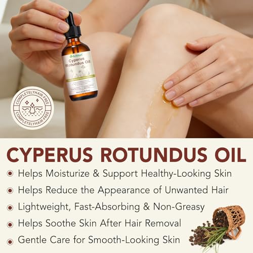 Cyperus Rotundus Oil, 60ML Cyperus Rotundus Oil hair Removal, Natural Hair Removal Care Essential for Smooth Skin, Moisturizing & Soothing, Suit for All Skin Types (1)