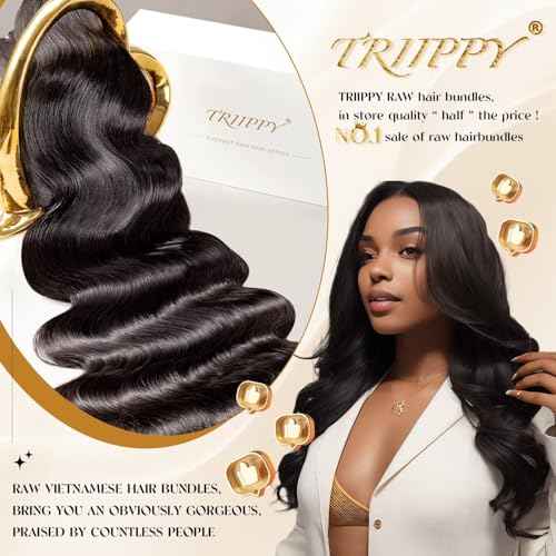 TRIIPPY RAW Vietnamese Hair Bundles Body Wave,Only 9,000 Produced Per Year.Get Great Experience More Than Five Years.(14 inch),No.1 Sales of Raw Hair Bundles