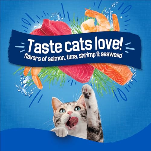 Friskies Seafood Sensations Dry Cat Food 22 lb Bag - Salmon, Tuna, Shrimp