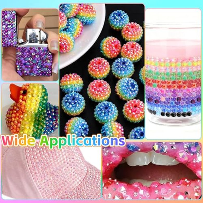 15000pcs 3mm Flatback Rhinestones Kit, 15 Colors