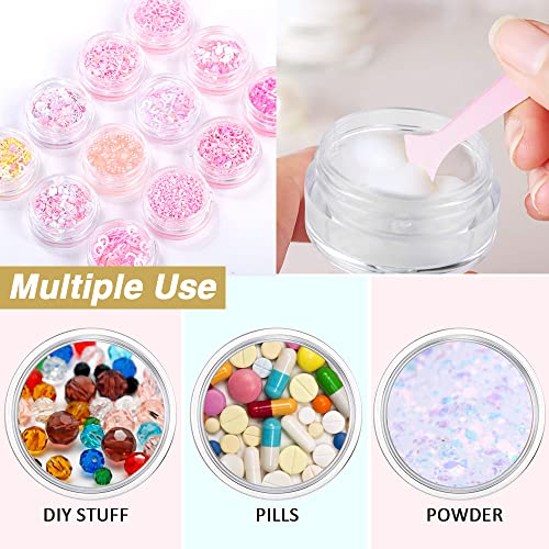 4 oz & 8oz Body Butter Containers with Lids + 2oz & 4oz Small Plastic Containers with Lids (Set of 48) Plastic Jars with Lids Cosmetic Jar