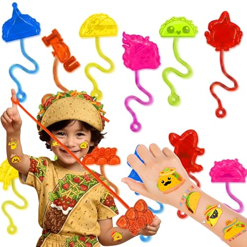 48-Piece Taco Party Favors – Stick Hands & Temporary Tattoos