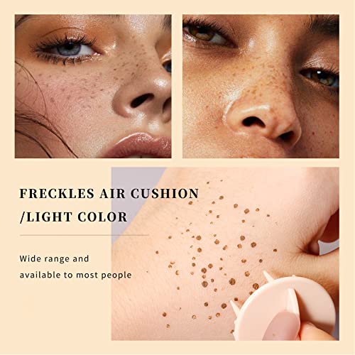 LAIKME Freckle Stamp Pen, Fake Freckles Stamp Air Cushion, Waterproof Long Lasting Quick Dry Faux Freckle Maker, Natural Sunkissed Lifelike Freckle Stain Makeup (Light Brown)