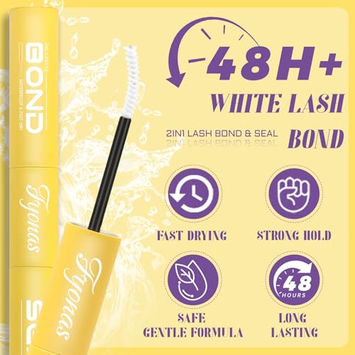 Fyonas Waterproof Lash Bond and Seal 2-in-1 White & Clear False Eyelash Adhesive (10ml)