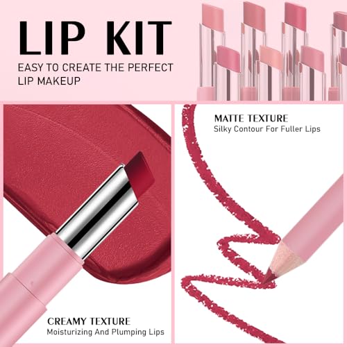 Wine Red 2-in-1 Matte Lip Liner & Lipstick Duo