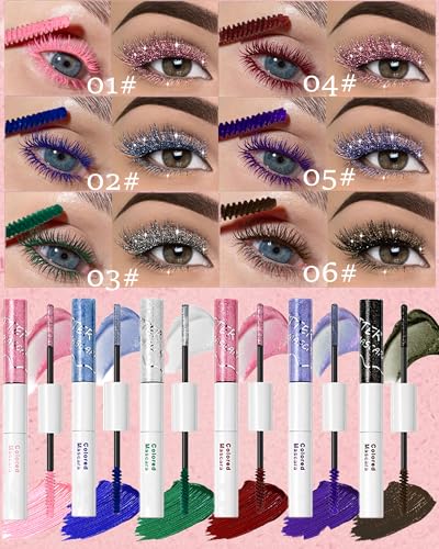 Dual-Ended Mascara - Glitter & Matte Waterproof, Long-Lasting Volume
