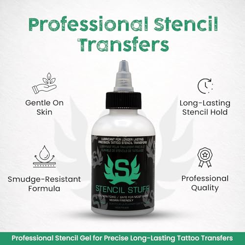 Stencil Stuff Tattoo Stencil Transfer Gel 4oz - Fast-Drying, Vegan-Friendly, Long-Lasting