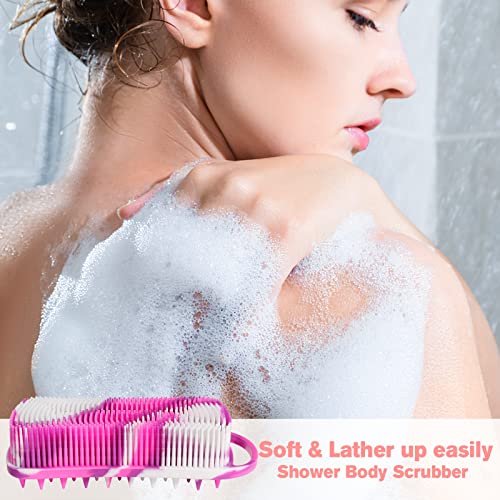 Silicone Body Scrubber for Women, 2-Pack Loofah & Scalp Massager