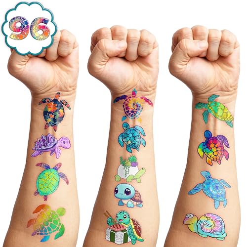 Sea Turtle Temporary Tattoos - 10 Sheets 105 PCS Party