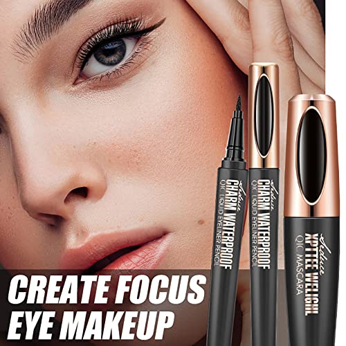 4D Silk Fiber Mascara and Eyeliner Set - Waterproof