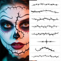 Halloween Temporary Tattoo Stickers - Realistic Scar Design (8 Sheets)