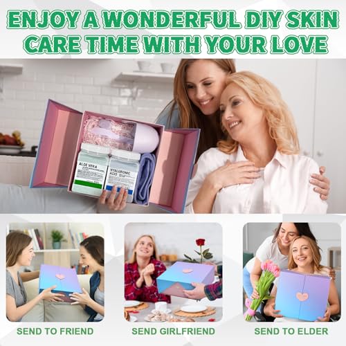 Jelly Mask Set,Hyalorunic Acid Jelly Masks For Facials Professional,Aloe Vera Hydro Jelly Mask,Hydrating Rubber Masks, Facial Mask Mixing Bowl Set And Headband,Birthday Gifts Set for Women