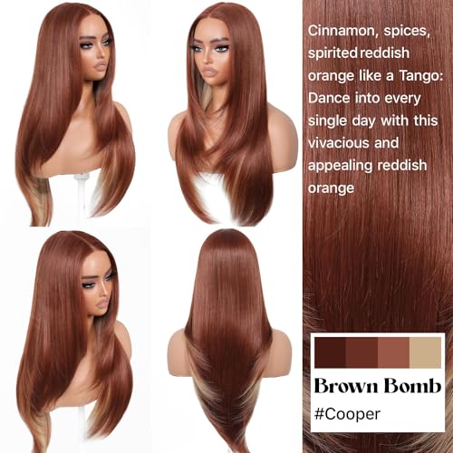 BrownBomb Glueless Layered Wig 24" Pre Plucked Lace Front