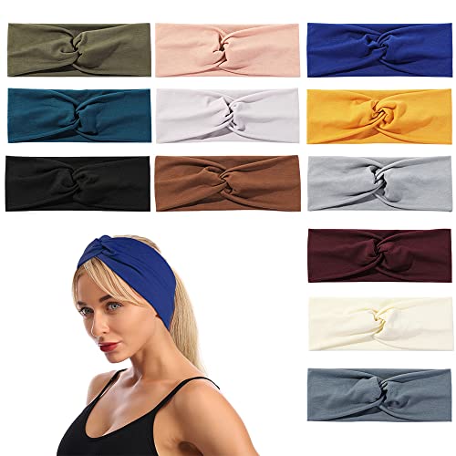 Boho Headbands for Women Non-Slip Wide Elastic Hair Bands for Sports & Daily Wear