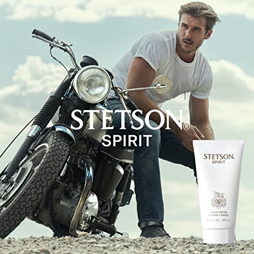 SCENT BEAUTY STETSON Spirit Shaving Cream - Shaving Cream for Men - Woody, Earthy, and Spicy Aroma with Fragrance Notes of Sandalwood, Spices, and Leather - 5 Fl Oz