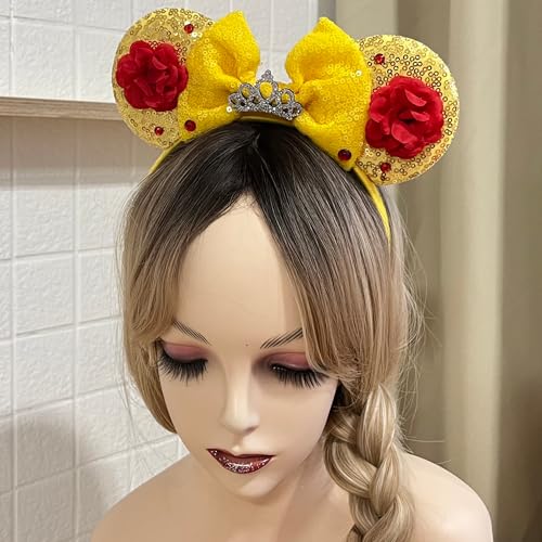 Gold Sequin Mouse Ears Headband for Birthday Parties