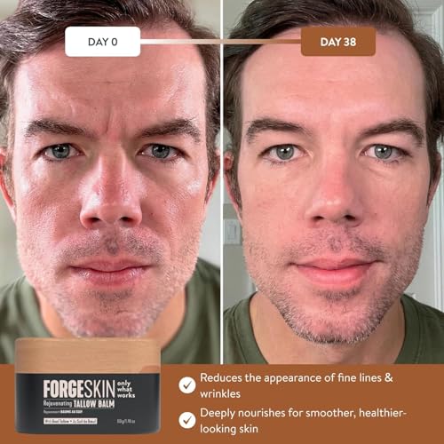 Forge Skin Beef Tallow Balm Moisturizer for Men - Anti-Aging Hydration Cream (1.7 OZ) 3pk