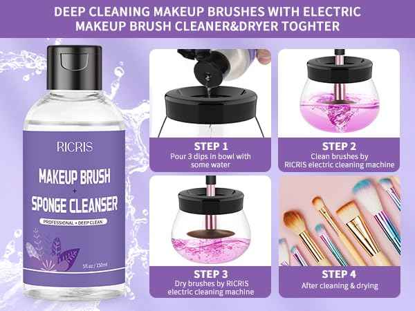 RICRIS Makeup Brush Cleaner Machine and Shampoo