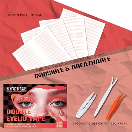 Invisible Eyelid Tape - 632 Pcs Ultra-Thin Double Eyelid Lifter Strips