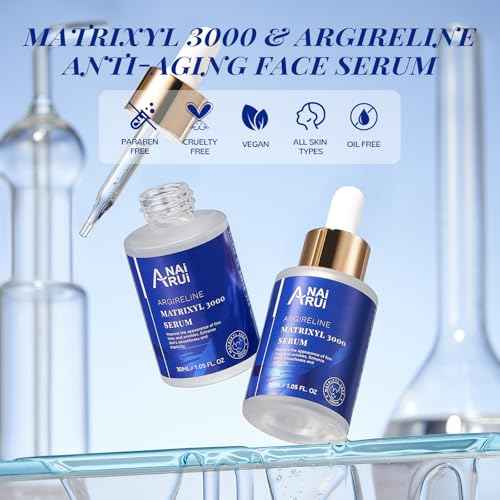 ANAI RUI 10% Argireline Serum+ Matrixyl 3000 Pure Hyaluronic Acid For Face Deep Wrinkle Reducer,Anti-Aging Serum,Peptide Complex Serum1.05 Fl.oz