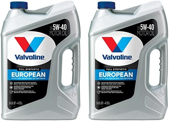 Valvoline European Vehicle Full Synthetic SAE 5W-40 Motor Oil 5 QT (Pack of 2)