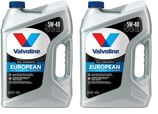 Valvoline European Vehicle Full Synthetic SAE 5W-40 Motor Oil 5 QT (Pack of 2)