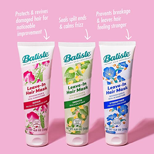 Batiste Heat Protectant For Hair & Leave In Conditioner Hair Mask, Repair and Restore Formula, Hair Conditioner for Dry or Wet Hair, Infused with vitamin E for Enhancing Haircare, 4.3oz. (Pack of 2)