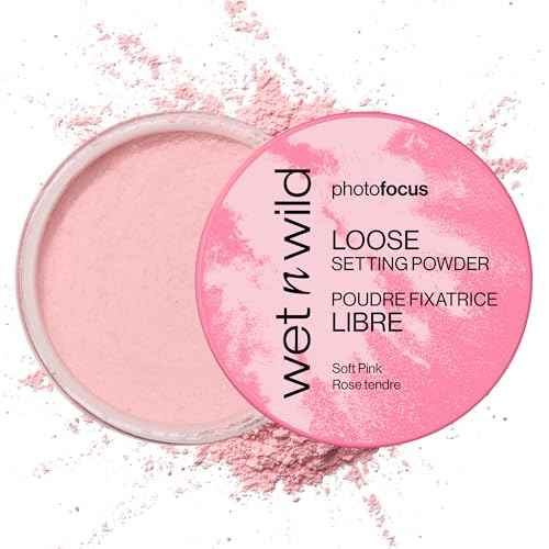 wet n wild Photo Focus Loose Setting Powder, Lightweight Silky Formula, Radiant Tint for a Luminous Glow, Blurring & Oil-Control Finish, Long-Lasting Makeup Setting Powder, Cruelty-Free - Soft Pink