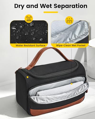 Vorspack Structured Canvas Toiletry Bag for Men - Large Travel Organizer with Wet Pocket