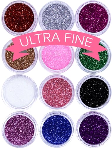 NYK1 Ultra Fine Glitter Set - 12 Colors Nail Art & Face