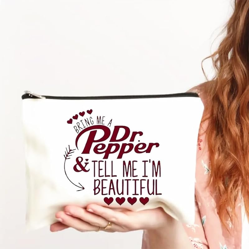 MONNYCAR Dr Pepper F0191 Minimalist Canvas Toiletry Bag Travel Organizer