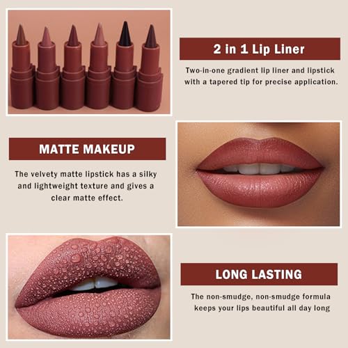 3-Color Gradient Lip Liner Set - Matte Velvet Long Lasting