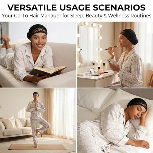 Premium Mesh Hair Net for Sleeping – Soft Band, Breathable Crochet Wrap