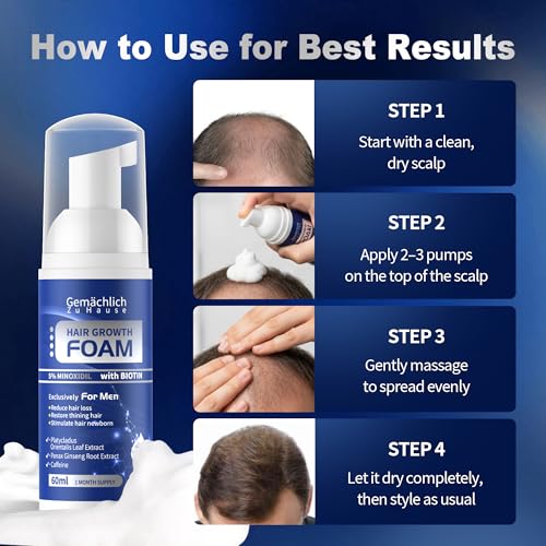 5% Minoxidil Foam for Men Hair Regrowth - 60ml