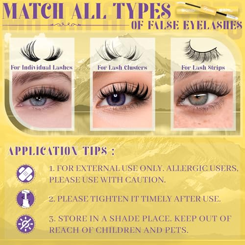 Fyonas Waterproof Lash Bond and Seal 2-in-1 White & Clear False Eyelash Adhesive (10ml)