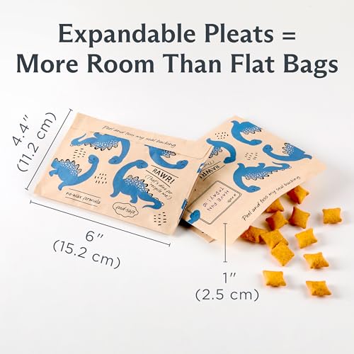 Stasher Recyclable Sealable Paper Snack Bags for Kids Lunch, 50 ct,