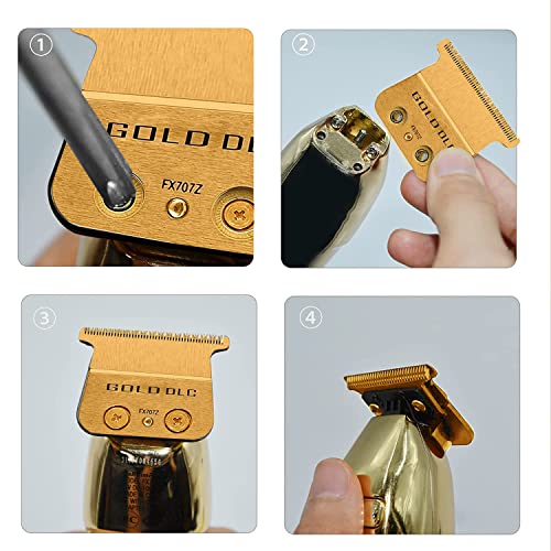 DODAER FX707Z 2 Pack Stainless Steel Replacement Blades for BaBylissPRO Hair Trimmers FX787 FX726