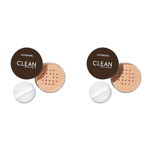 COVERGIRL Clean Invisible Loose Powder Vegan Formula Translucent Shades Light 20g & Medium 20g