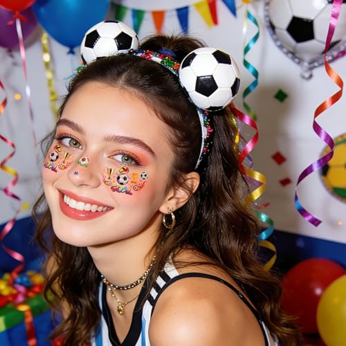 10 Sheets World Cup Soccer Face Stickers Temporary Tattoos