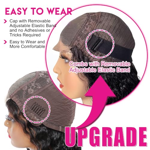 FIRIEYA Deep Wave Lace Front Wigs Human Hair 180% Density 18 Inch