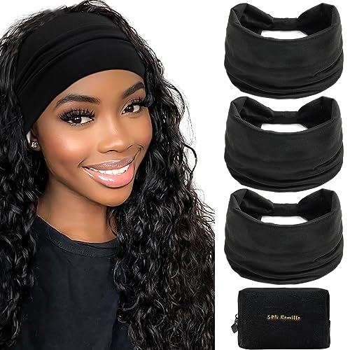 S&N Remille Wide Boho Headbands, Large Hairband for Women, Elastic Non-Slip Headband Twisting Accessories, Auitable for Sports Yoga And Running