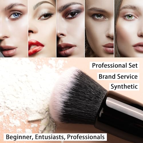 Black Raffaello 15Pcs Makeup Brush Set - Synthetic, Vegan, Professional Quality
