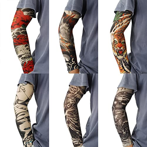YARIEW 12Pcs Tattoo Sleeves for Men 6 Pack Paisley Bandanas Headbands