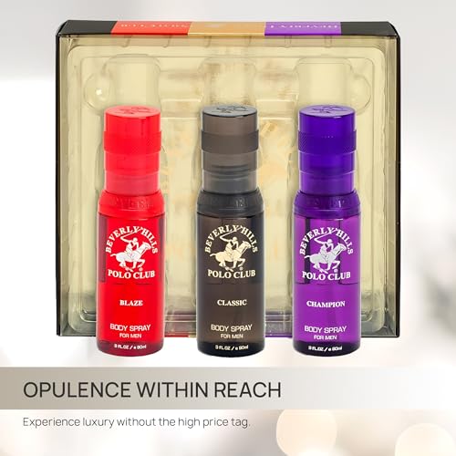 Beverly Hills Polo Club Men's Body Spray Gift Set - 3x3oz