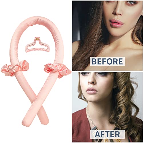 Heatless Curling Rod Headband with Hair Clip - No Heat Curlers